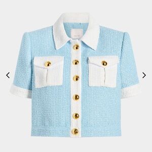 Cinq a Sept Nissy short sleeve tweed jacket size 2